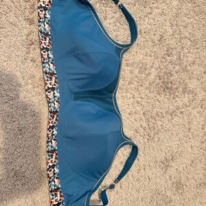Panache Teal and Multicolor Sports Bra